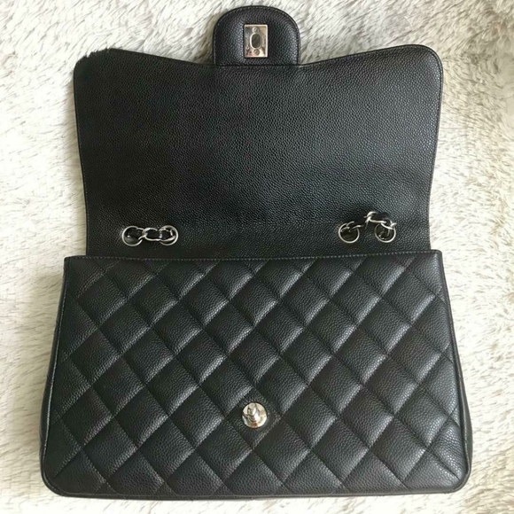 *SOLD*Chanel Classic Jumbo Single Flap Black Caviar Bag - Picture 11 of 16